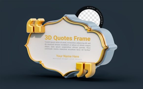 3D Islamic Quote Box Frame Text Template for Modern Design Projects