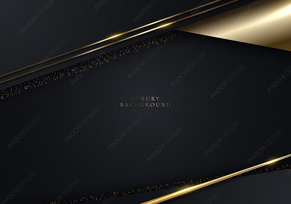 3D Luxury Template Black and Gold Stripe