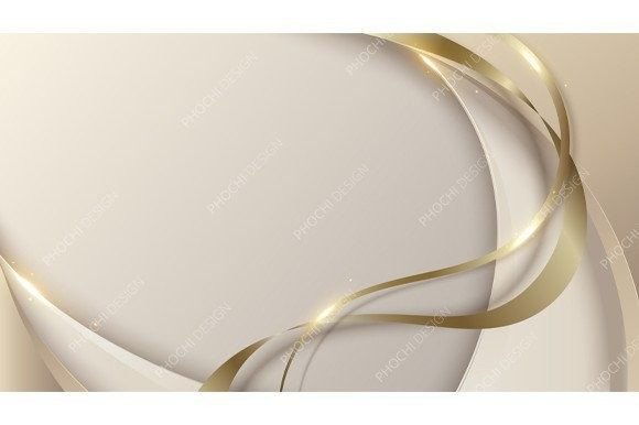 3D Luxury Template Golden Ribbon Wave