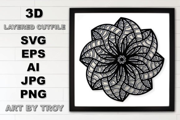 3D Pinwheel Flower Mandala Layered SVG: A Versatile Design for Creative Projects