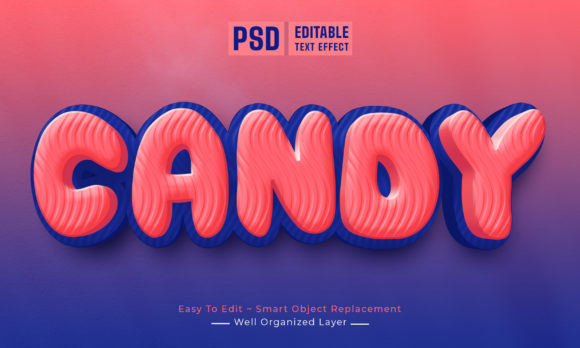 Candy Cartoon 3d Editable Text Effect
