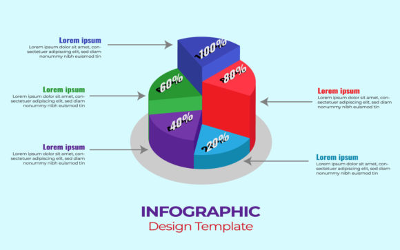 Isometric 3D Pie Chart Infographics Design for Business and Creative Projects