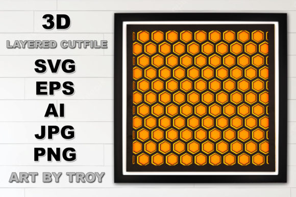 Large Honeycomb Beehive 3D Layered SVG