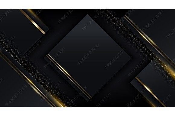 Modern Luxury Black Squares with Gold Stripes: A Vector Graphic Design for Elegance and Sophistication