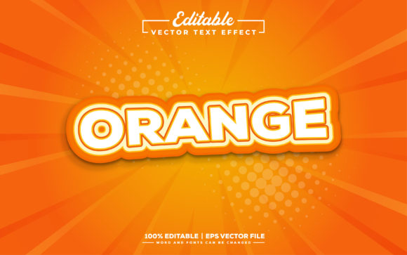 Orange Bold 3D Editable Text Effect for Creative Projects