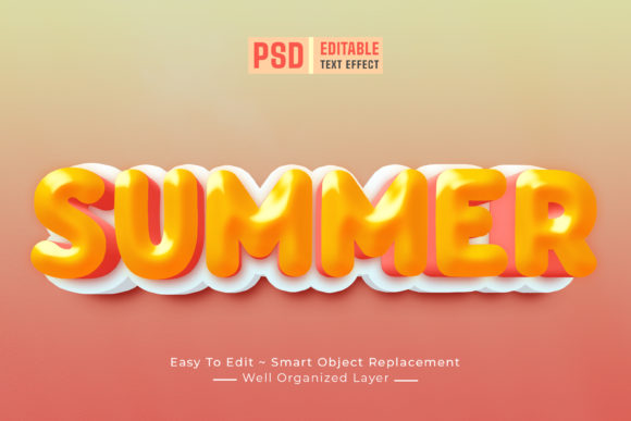 Summer 3d Editable Text Style Effect