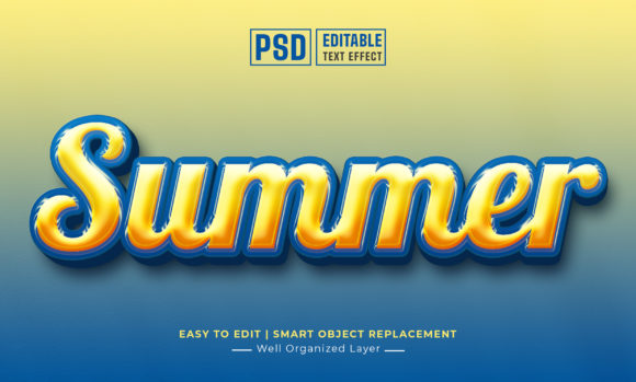 Summer Cartoon 3d Text Style Effect